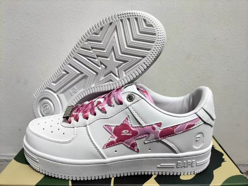 BAPE STA Low-Top Sneakers – White/Pink Camo