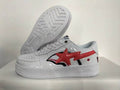 BAPE STA Shark Low-Top Sneakers – White/Red